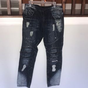 Plain biker jeans
